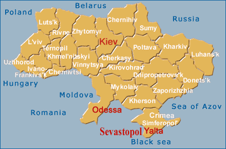 mapa de Ucrania